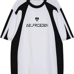 Aelfric Eden Oversized T Shirt Mens Graphic Tees Y2K Contrast Color Streetwear T